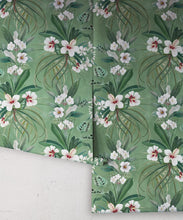 Load image into Gallery viewer, Hibiscus at Double Bay Wallpaper - Bethany Linz - My Sydney Collection - Colourway: Green - Roll
