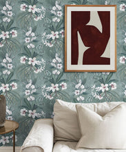 Load image into Gallery viewer, Hibiscus at Double Bay Wallpaper - Bethany Linz - My Sydney Collection - Colourway: Khaki - Insitu