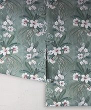 Load image into Gallery viewer, Hibiscus at Double Bay Wallpaper - Bethany Linz - My Sydney Collection - Colourway: Khaki - Roll