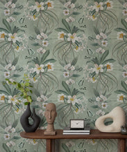Load image into Gallery viewer, Hibiscus at Double Bay Wallpaper - Bethany Linz - My Sydney Collection - Colourway: Tangerine - Insitu