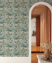 Load image into Gallery viewer, Hibiscus at Double Bay Wallpaper - Bethany Linz - My Sydney Collection - Colourway: Tangerine - Insitu