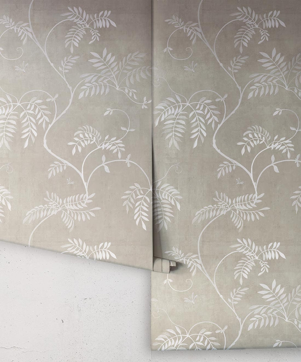 Wisteria Vine Wallpaper - Bethany Linz - My Sydney Collection - Colourway: Beige - Roll