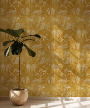 Load image into Gallery viewer, Wisteria Vine Wallpaper - Bethany Linz - My Sydney Collection - Colourway: Gold - Insitu