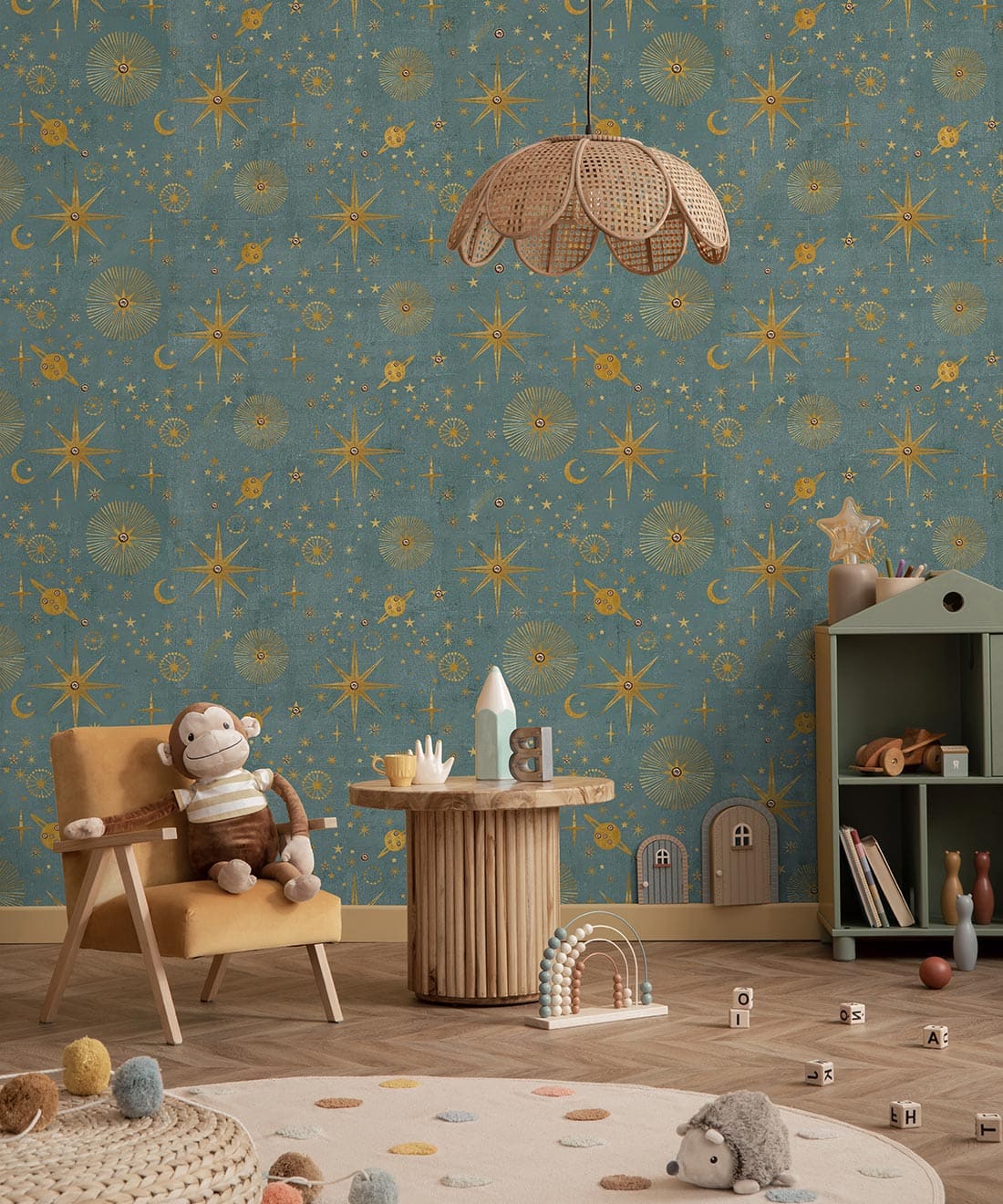 The Milky Way Wallpaper - Bethany Linz - My Sydney Collection - Colourway: French Blue - Insitu