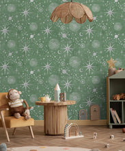 Load image into Gallery viewer, The Milky Way Wallpaper - Bethany Linz - My Sydney Collection - Colourway: Green - Insitu