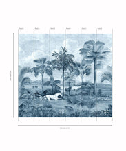Load image into Gallery viewer, The Race At Hyde Park Mural - Bethany Linz - My Sydney Collection - Colourway: Indigo - Roll