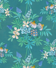 Load image into Gallery viewer, Odette's Bouquet Wallpaper - Colourway: Old Navy - Swatch