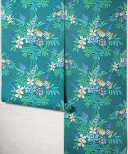 Load image into Gallery viewer, Odette's Bouquet Wallpaper - Colourway: Old Navy - Roll