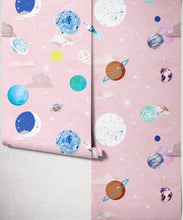 Load image into Gallery viewer, Blast Off Wallpaper - Colourway: Powder Blue - Roll