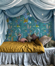 Load image into Gallery viewer, Coral Garden Wallpaper - Colourway: Lagoon Blue - Insitu