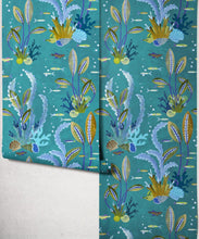Load image into Gallery viewer, Coral Garden Wallpaper - Colourway: Lagoon Blue - Roll