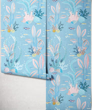Load image into Gallery viewer, Coral Garden Wallpaper - Colourway: Powder Blue - Roll