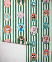 Load image into Gallery viewer, The Tennis Club Wallpaper - Colourway: Kelp Green - Roll