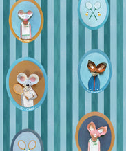 Load image into Gallery viewer, The Tennis Club Wallpaper - Colourway: Lagoon Blue - Swatch