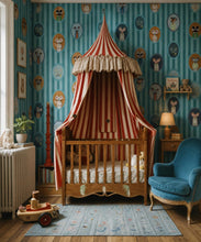 Load image into Gallery viewer, The Tennis Club Wallpaper - Colourway: Lagoon Blue - Insitu