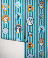 Load image into Gallery viewer, The Tennis Club Wallpaper - Colourway: Lagoon Blue - Roll