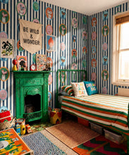 Load image into Gallery viewer, The Tennis Club Wallpaper - Colourway: Old Navy - Insitu