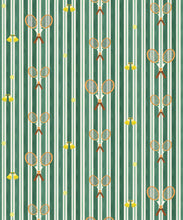 Load image into Gallery viewer, The Tennis Club Stripe Wallpaper - Colourway: Kelp Green - Swatch