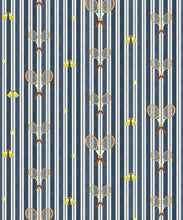Load image into Gallery viewer, The Tennis Club Stripe Wallpaper - Colourway: Old Navy - Swatch