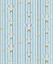 Load image into Gallery viewer, The Tennis Club Stripe Wallpaper - Colourway: Powder Blue - Swatch