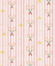 Load image into Gallery viewer, The Tennis Club Stripe Wallpaper - Colourway: Petal Pink - Swatch