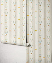 Load image into Gallery viewer, The Tennis Club Stripe Wallpaper - Colourway: Shell - Roll