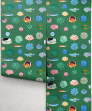 Load image into Gallery viewer, Seaside Treasures Wallpaper - Colourway: Kelp Green - Roll