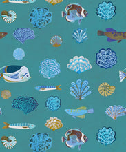 Load image into Gallery viewer, Seaside Treasures Wallpaper - Colourway: Lagoon Blue - Swatch