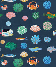 Load image into Gallery viewer, Seaside Treasures Wallpaper - Colourway: Old Navy - Swatch