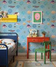 Load image into Gallery viewer, Seaside Treasures Wallpaper - Colourway: Powder Blue - Insitu