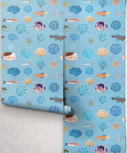 Load image into Gallery viewer, Seaside Treasures Wallpaper - Colourway: Powder Blue - Roll