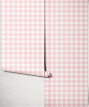 Load image into Gallery viewer, Clubhouse Check Wallpaper - Colourway: Petal Pink - Roll