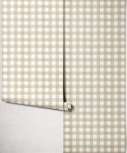 Load image into Gallery viewer, Clubhouse Check Wallpaper - Colourway: Shell - Roll