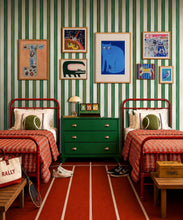 Load image into Gallery viewer, Junior Stripe Wallpaper - Colourway: Kelp Green - Insitu