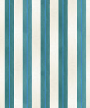 Load image into Gallery viewer, Junior Stripe Wallpaper - Colourway: Lagoon Blue - Swatch