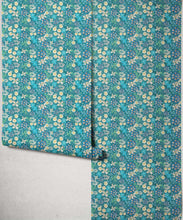 Load image into Gallery viewer, Meadow Confetti Wallpaper - Colourway: Lagoon Blue - Roll
