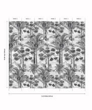 Load image into Gallery viewer, Kerala Palms Mural - Aged With Grace Collection by Bethany Linz - Colourway: Black &amp; White - Panels