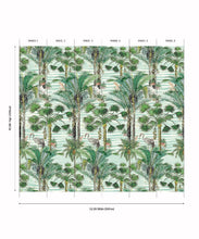 Load image into Gallery viewer, Kerala Palms Mural - Aged With Grace Collection by Bethany Linz - Colourway: Blue - Panels