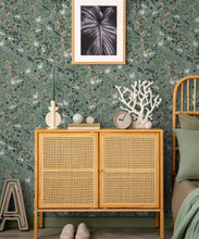 Load image into Gallery viewer, Bespoke Cranes Wallpaper • Blue • Insitu