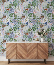 Load image into Gallery viewer, Flowering Trees Wallpaper • Duck Egg • Insitu