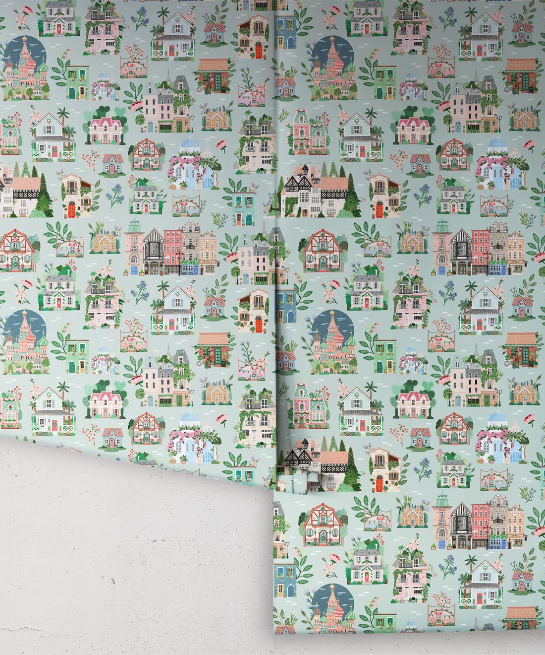 Around The World Wallpaper • Mint • Rolls