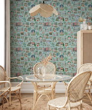 Load image into Gallery viewer, Around The World Wallpaper • Mint • Insitu