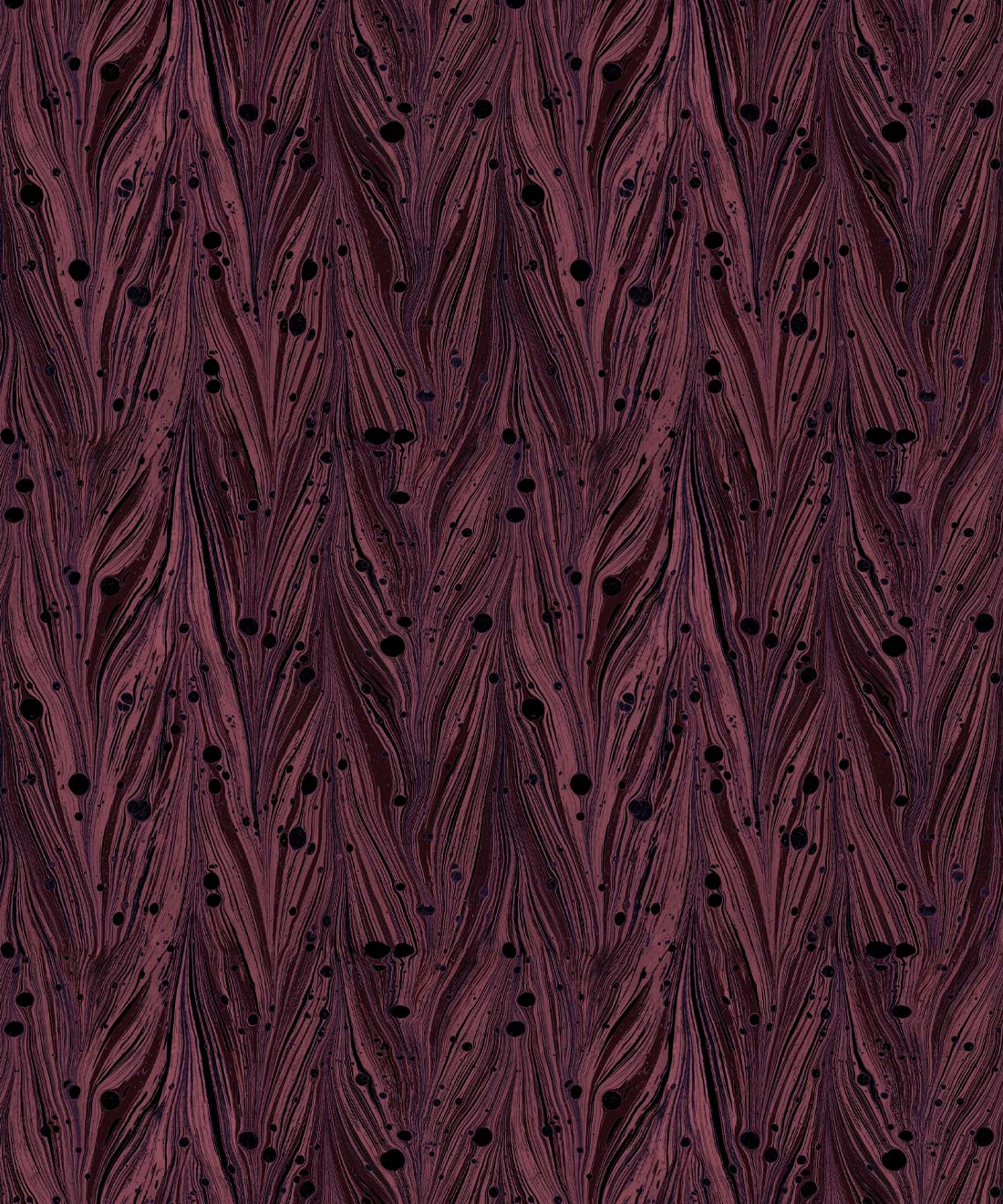 Antique Straight Wallpaper • Floral Wallpaper • Garnet • Insitu