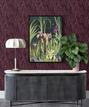Load image into Gallery viewer, Antique Straight Wallpaper • Floral Wallpaper • Garnet • Insitu