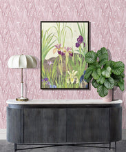 Load image into Gallery viewer, Antique Straight Wallpaper • Floral Wallpaper • Pink • Insitu