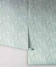 Load image into Gallery viewer, Antique Straight Wallpaper • Floral Wallpaper • Sea Spray • Rolls