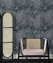 Load image into Gallery viewer, Rock Marbling Wallpaper • Marble Wallpaper • Charcoal • Insitu