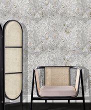 Load image into Gallery viewer, Rock Marbling Wallpaper • Marble Wallpaper • Grey • Insitu