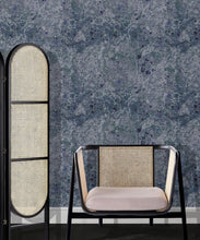 Load image into Gallery viewer, Rock Marbling Wallpaper • Marble Wallpaper • Navy • Insitu