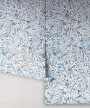 Load image into Gallery viewer, Marble Swirls Wallpaper • Marble Wallpaper • Blue • Rolls